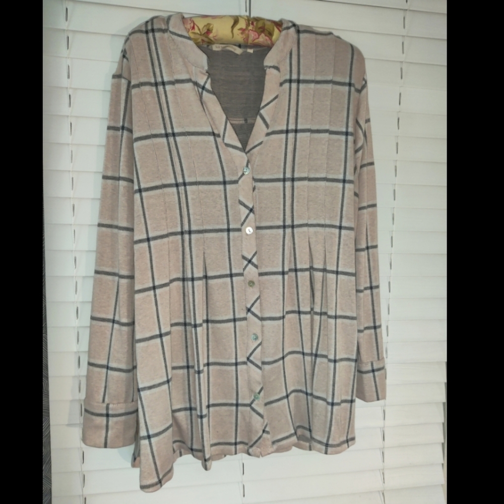 Cream checkered blouse